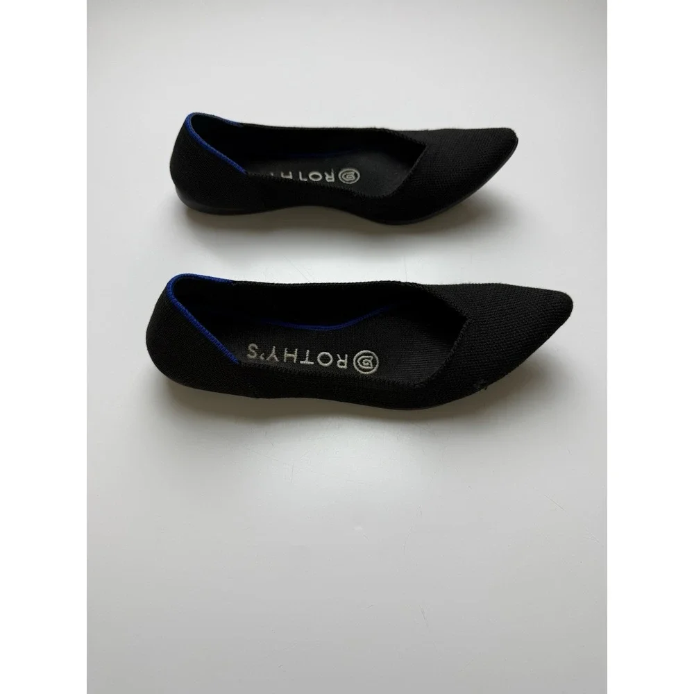 Rothy's Women's Black The Point Pointed Toe Slip-On Knit Flats Size 6